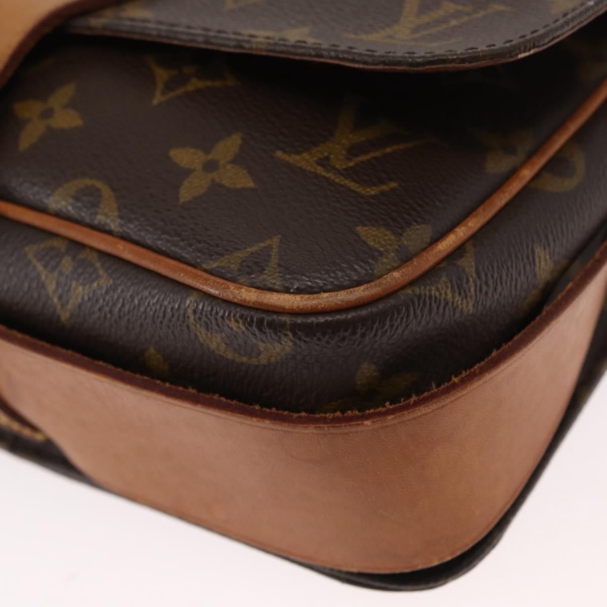 Louis Vuitton Cartouchiere Monogram Canvas Brown Canvas Shoulder Bag Bag (Pre-Owned)