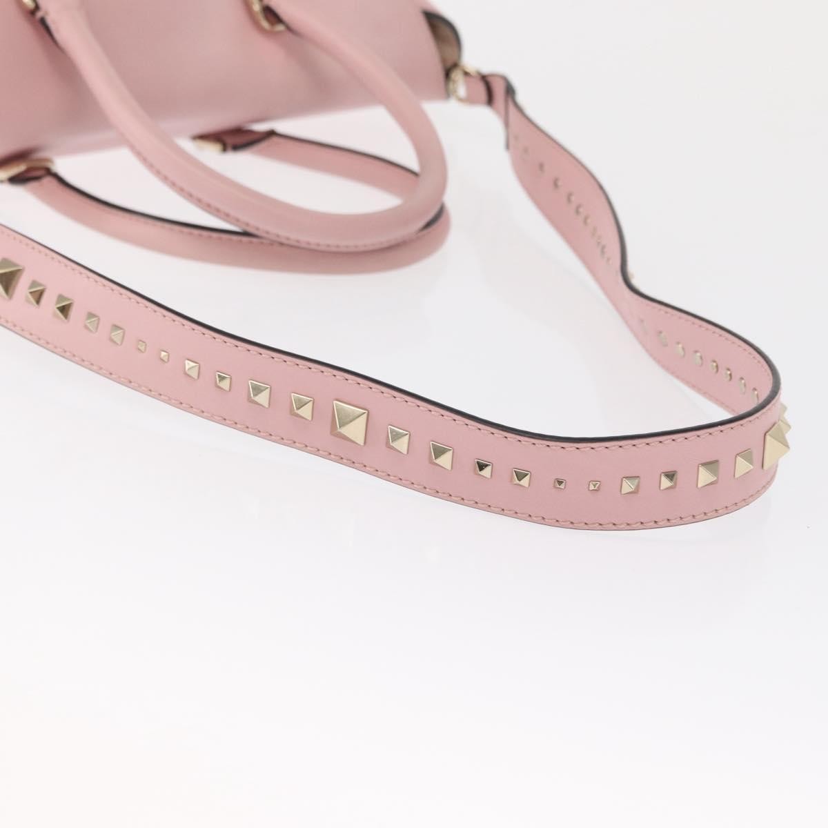Valentino Garavani Demilune Flap Satchel Leather Pink Leather Handbag (Pre-Owned)