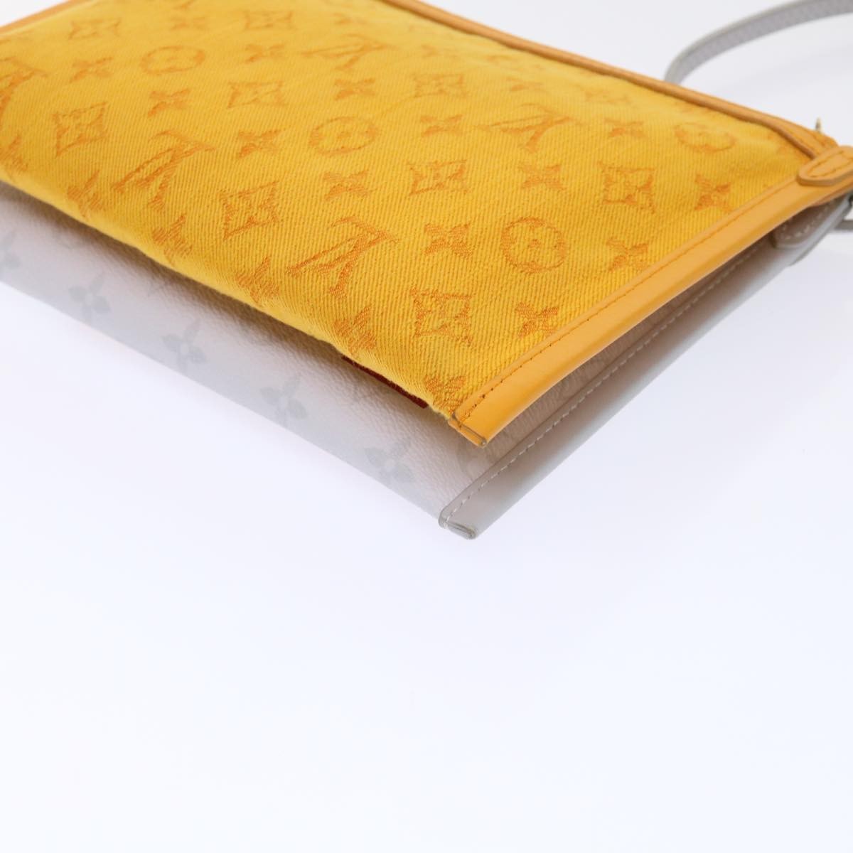 Louis Vuitton Double Flat Messenger Limited Edition Logo Story Monogram Canvas And Denim Multicolour Canvas Clutche & Pouche Bag (Pre-Owned)
