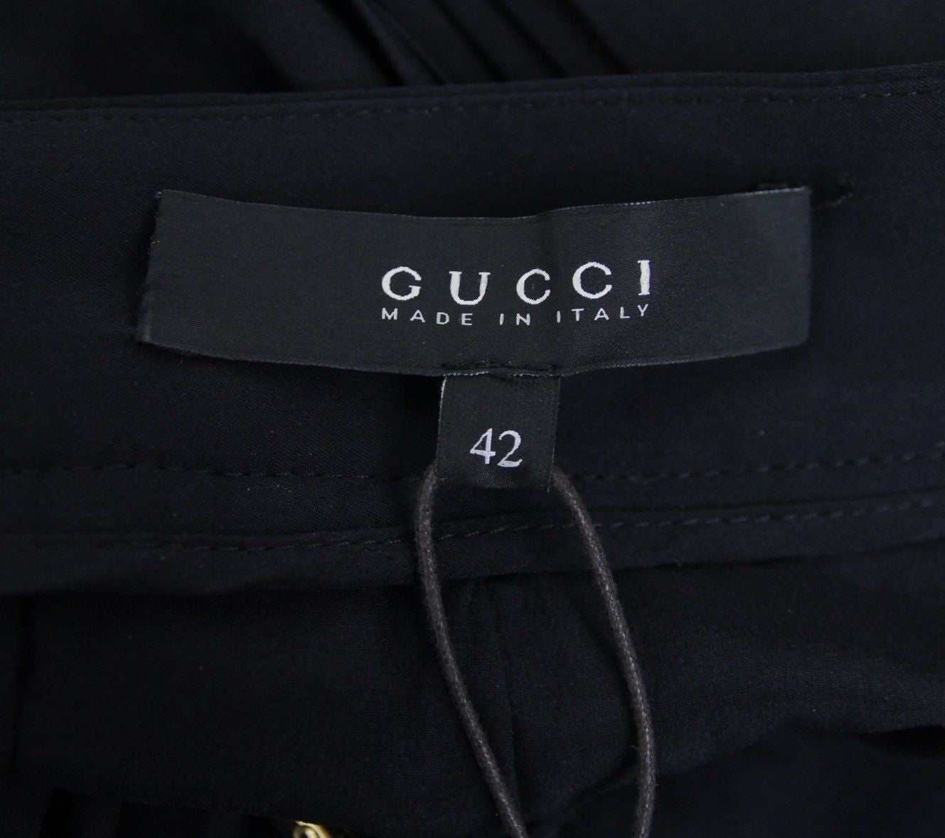 Gucci Women's Black Silk Elastane Runway Pleated Skirt