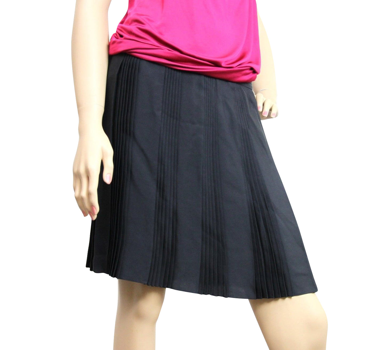 Gucci Women's Black Silk Elastane Runway Pleated Skirt