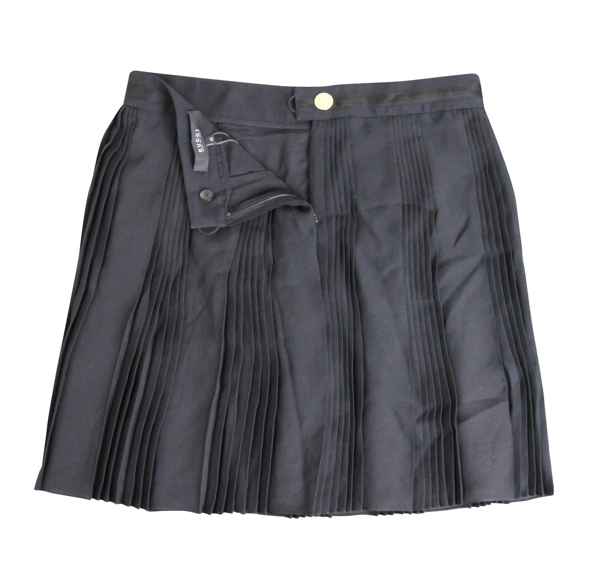 Gucci Women's Black Silk Elastane Runway Pleated Skirt