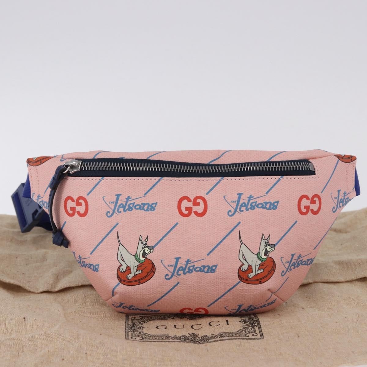 Gucci Children's Belt Bag Printed Gg Coated Canvas Pink Canvas Clutche & Pouche Bag (Pre-Owned)