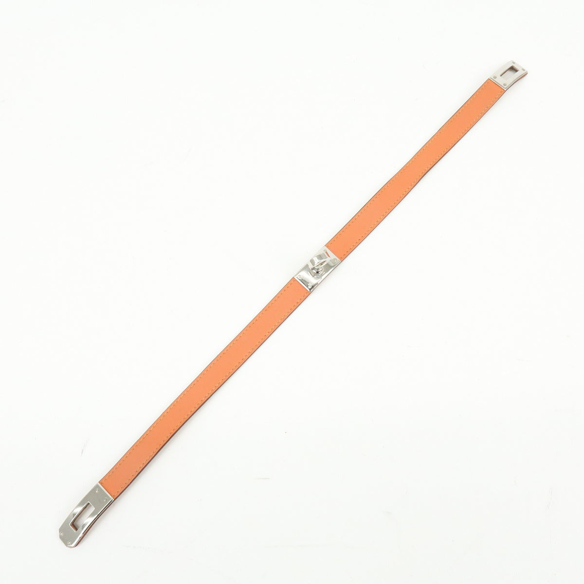 Hermes Kelly Double Tour Leather Orange Leather Bracelet Jewelry (Pre-Owned)