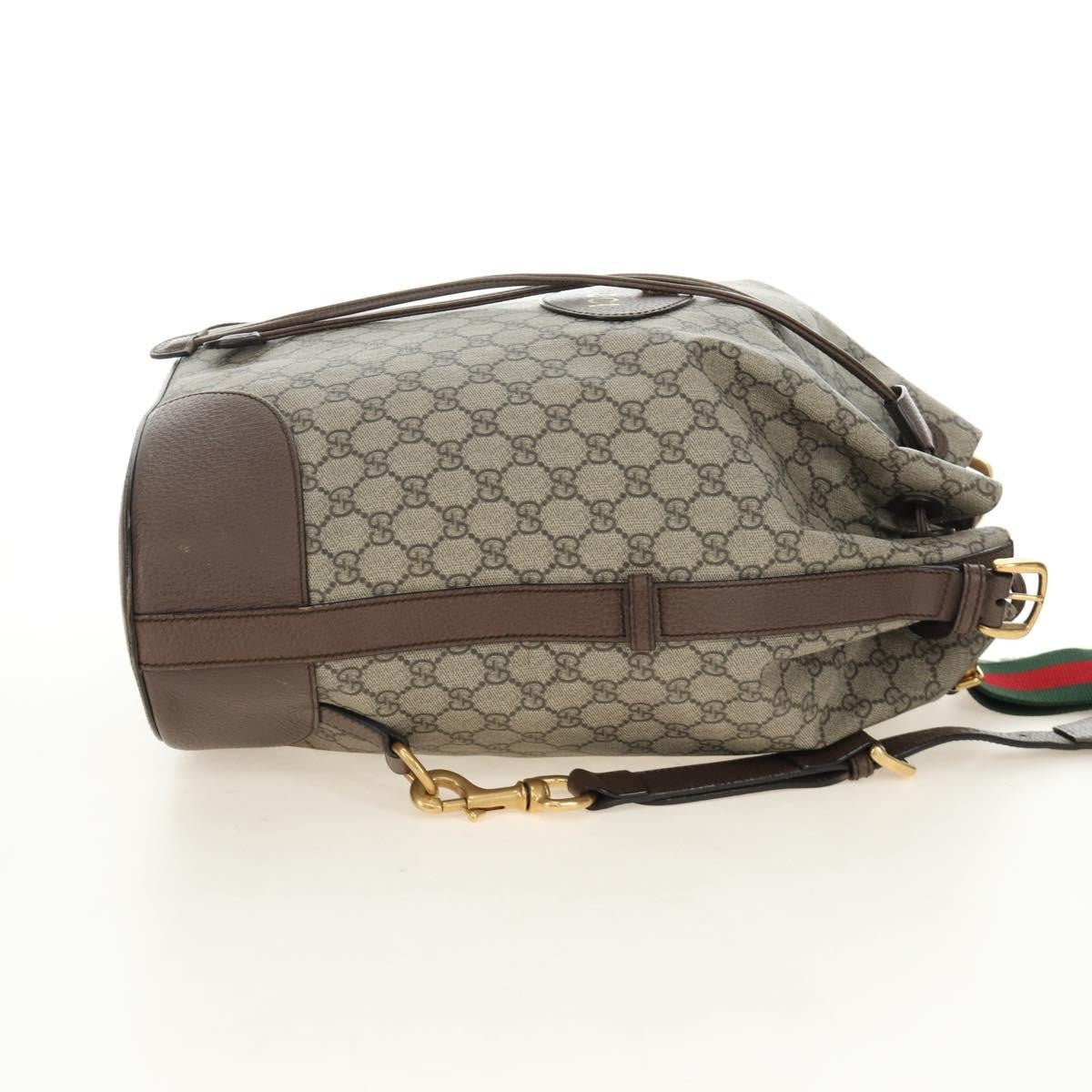 Gucci Neo Vintage Drawstring Bucket Gg Coated Canvas Beige Canvas Backpack Bag (Pre-Owned)