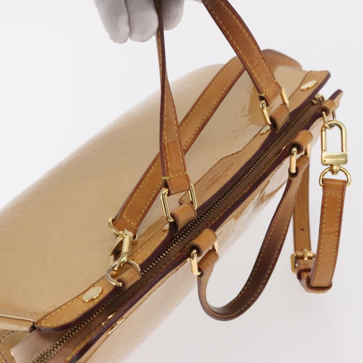 Louis Vuitton Blair Monogram Vernis Beige Patent_Leather Handbag (Pre-Owned)