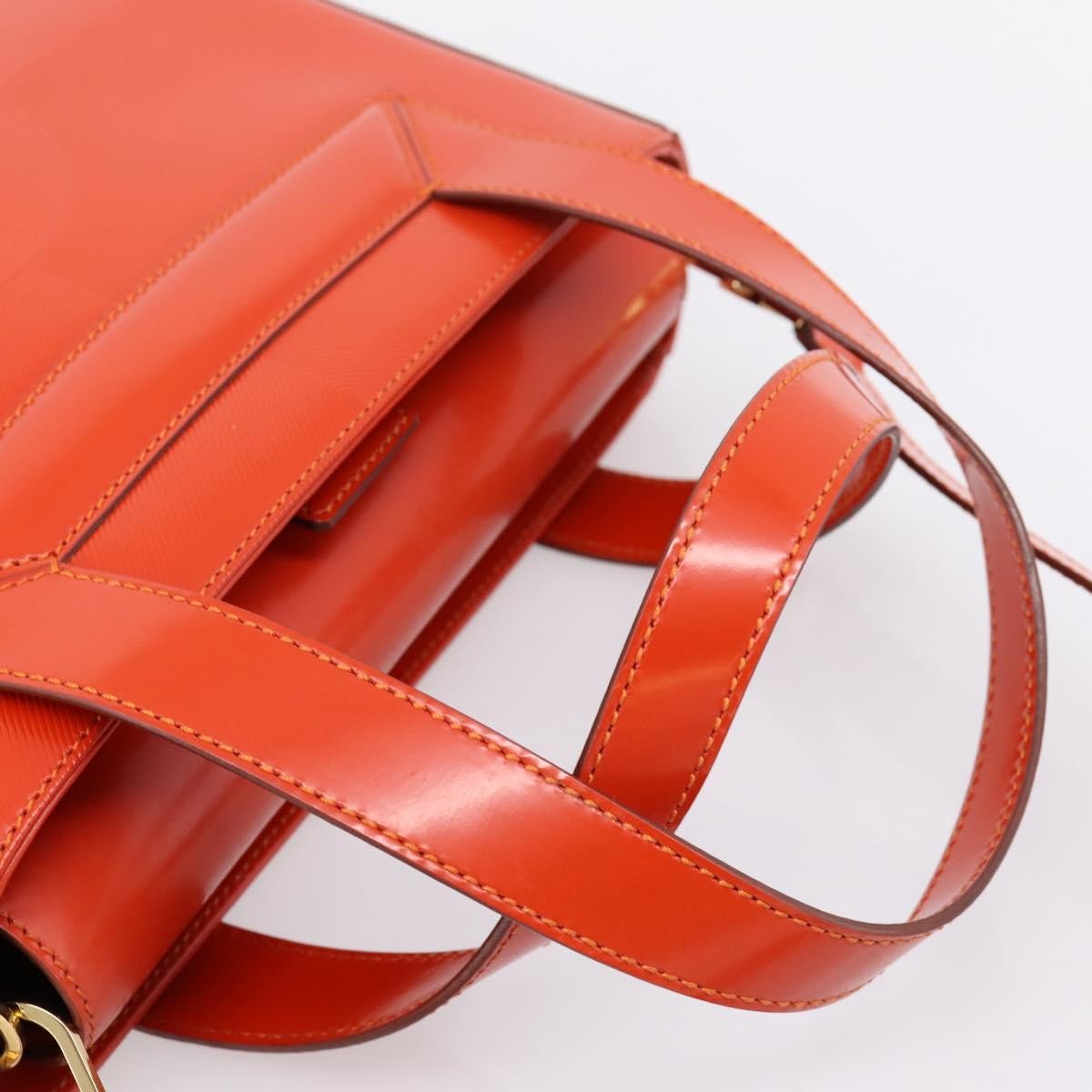 Celine Top Handle Leather Orange Leather Handbag (Pre-Owned)