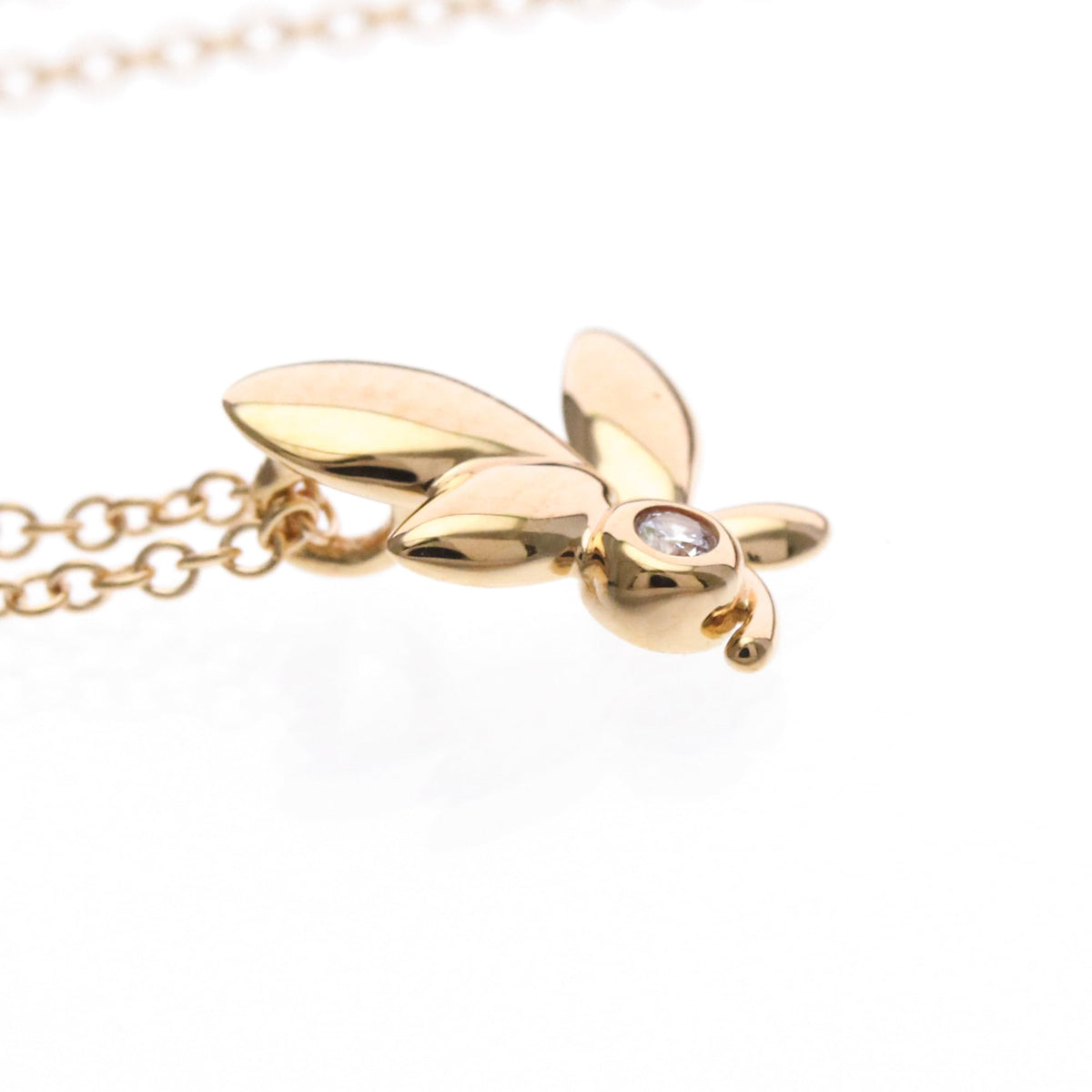 Tiffany & Co. Paloma Picasso Olive Leaf Pendant 18K Rose Gold With Diamond Gold Pink_Gold Necklace Jewelry (Pre-Owned)