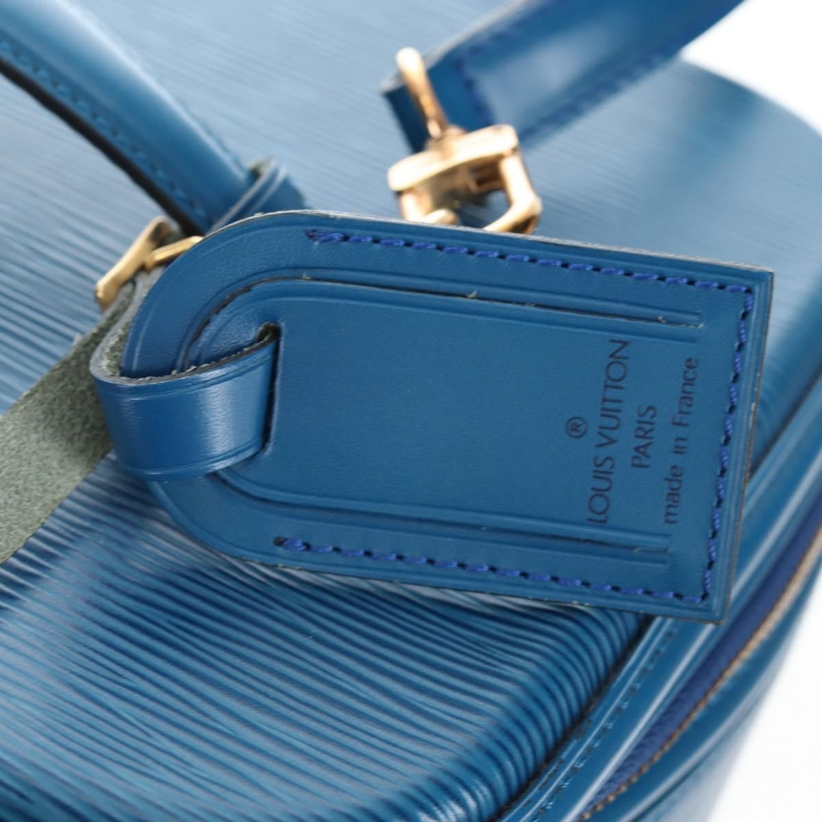 Louis Vuitton Nice Train Case Epi Leather Blue Leather Handbag (Pre-Owned)
