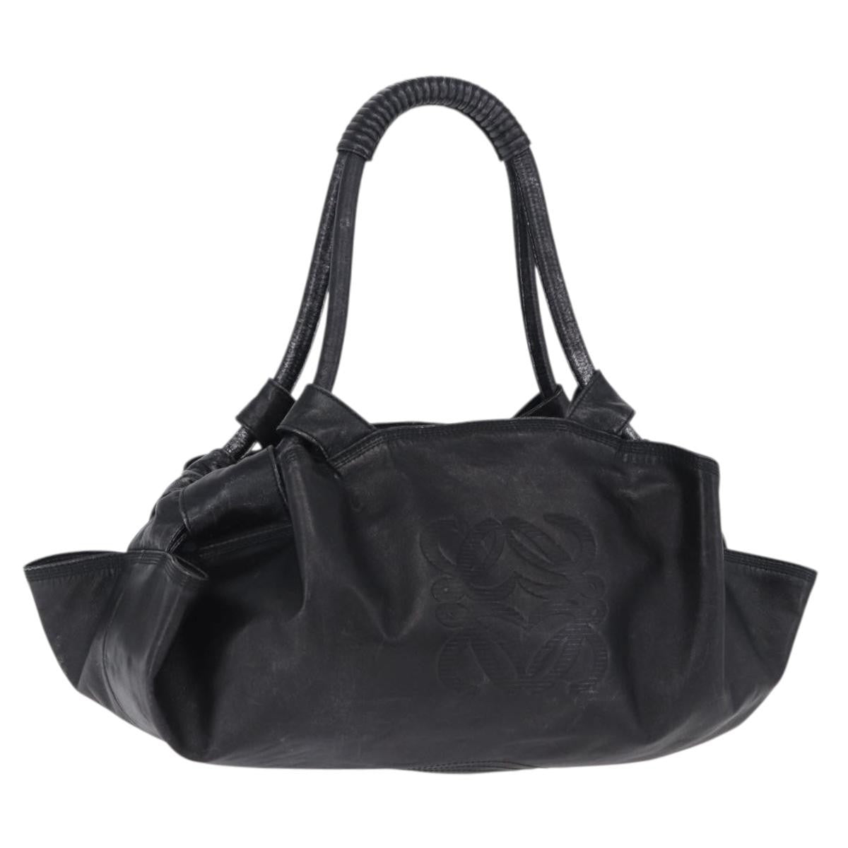 Loewe Aire Leather Black Leather Shoulder Bag Bag (Pre-Owned)