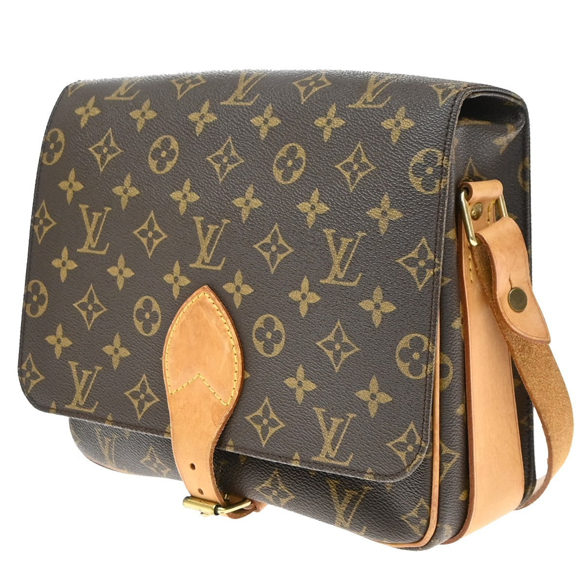 Louis Vuitton Cartouchiere Monogram Canvas Brown Canvas Handbag (Pre-Owned)