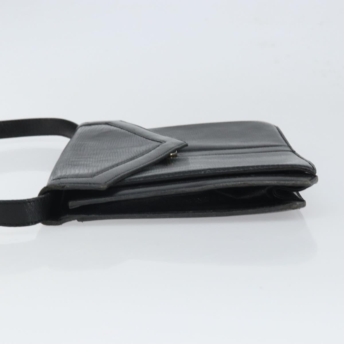 Saint Laurent Vintage Leather Black Leather Shoulder Bag Bag (Pre-Owned)