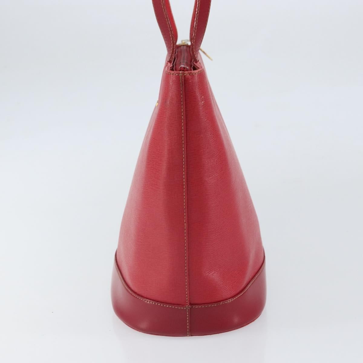 Burberry Vintage Vintage Check Coated Canvas Red Leather Tote Bag Bag (Pre-Owned)