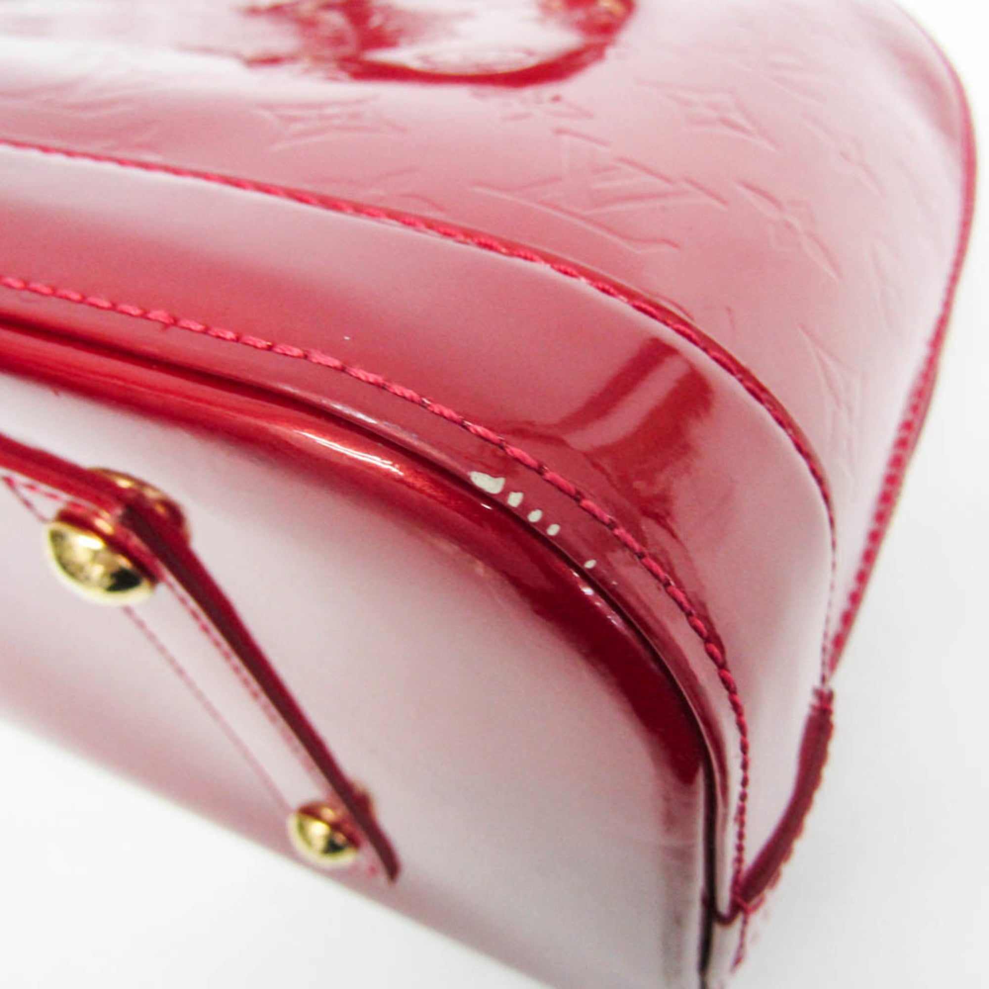 Louis Vuitton Alma Monogram Vernis Red Patent_Leather Handbag (Pre-Owned)