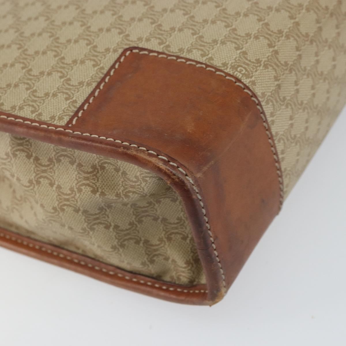 Celine Vintage Macadam Canvas Beige Canvas Handbag (Pre-Owned)