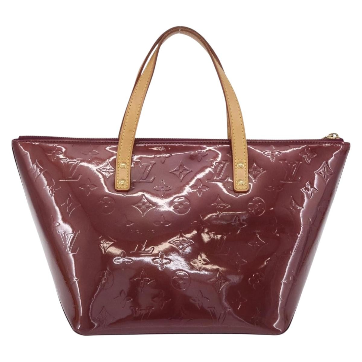 Louis Vuitton Bellevue Monogram Vernis Burgundy Patent_Leather Handbag (Pre-Owned)