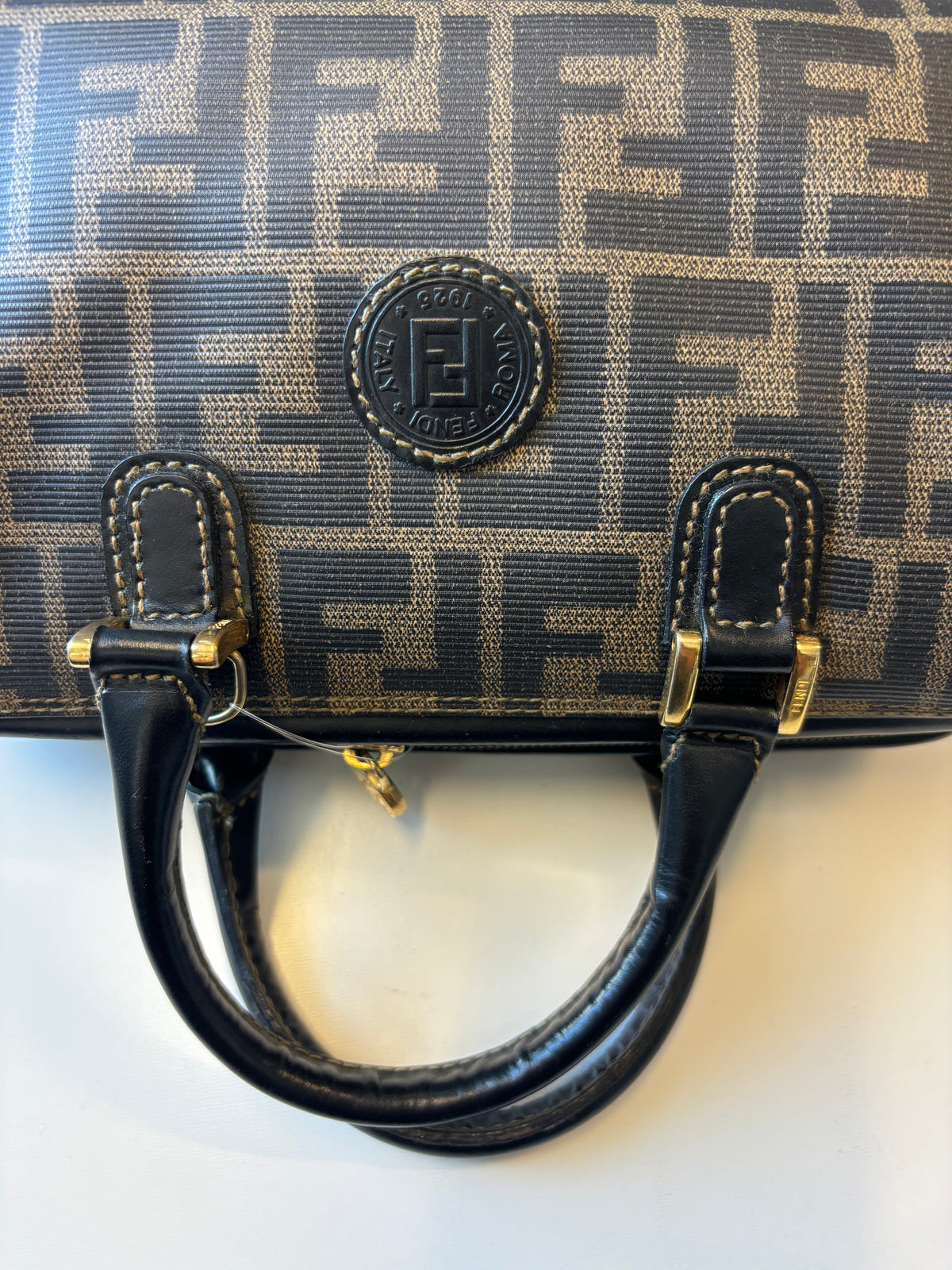 Fendi Zucca Canvas Brown Canvas Handbag (Pre-Owned)