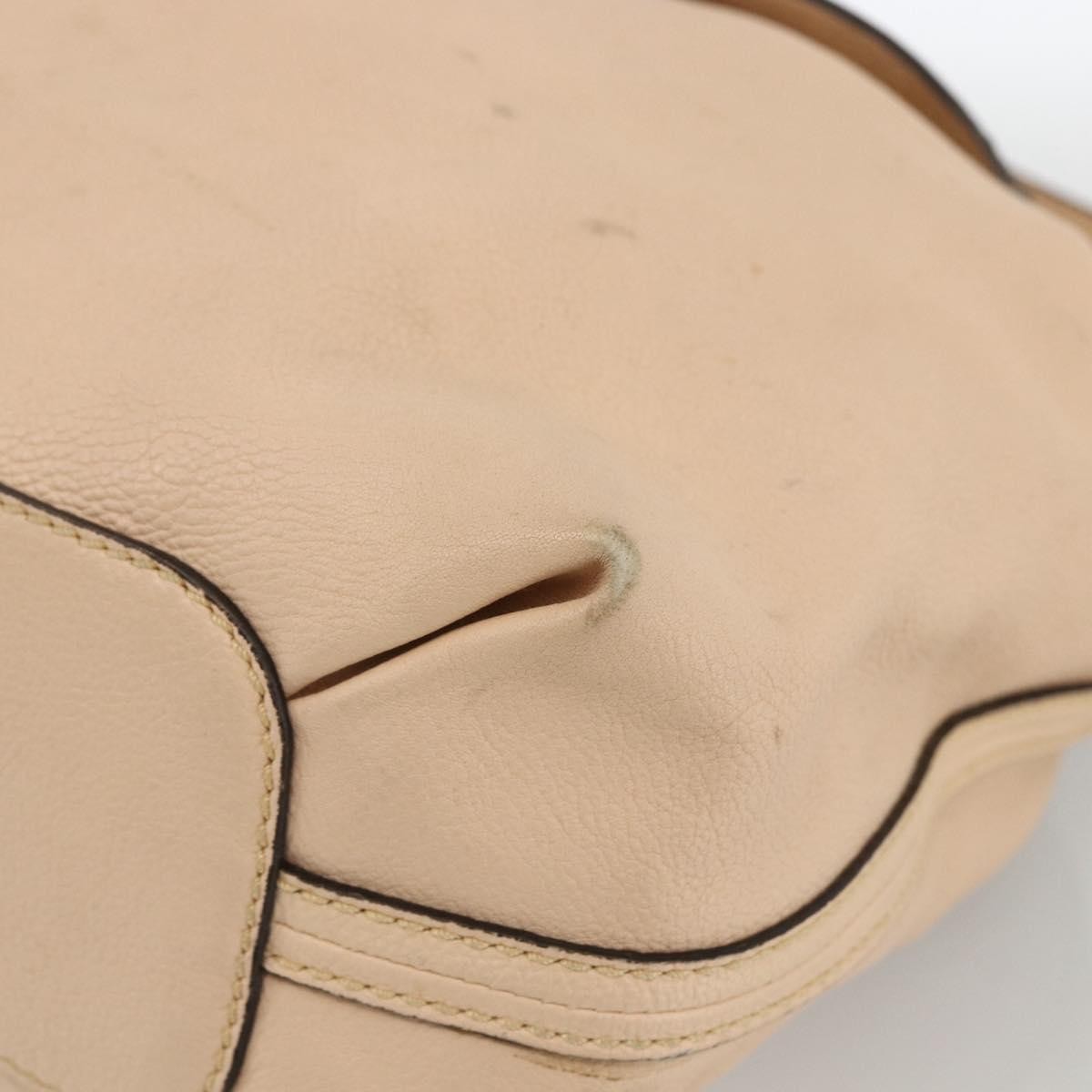 Chloe Elsie Convertible Satchel Leather Beige Leather Handbag (Pre-Owned)