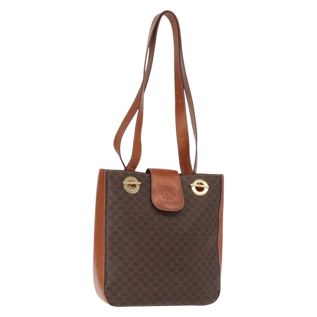 Celine Vintage Macadam Canvas Brown Canvas Backpack Bag (Pre-Owned)