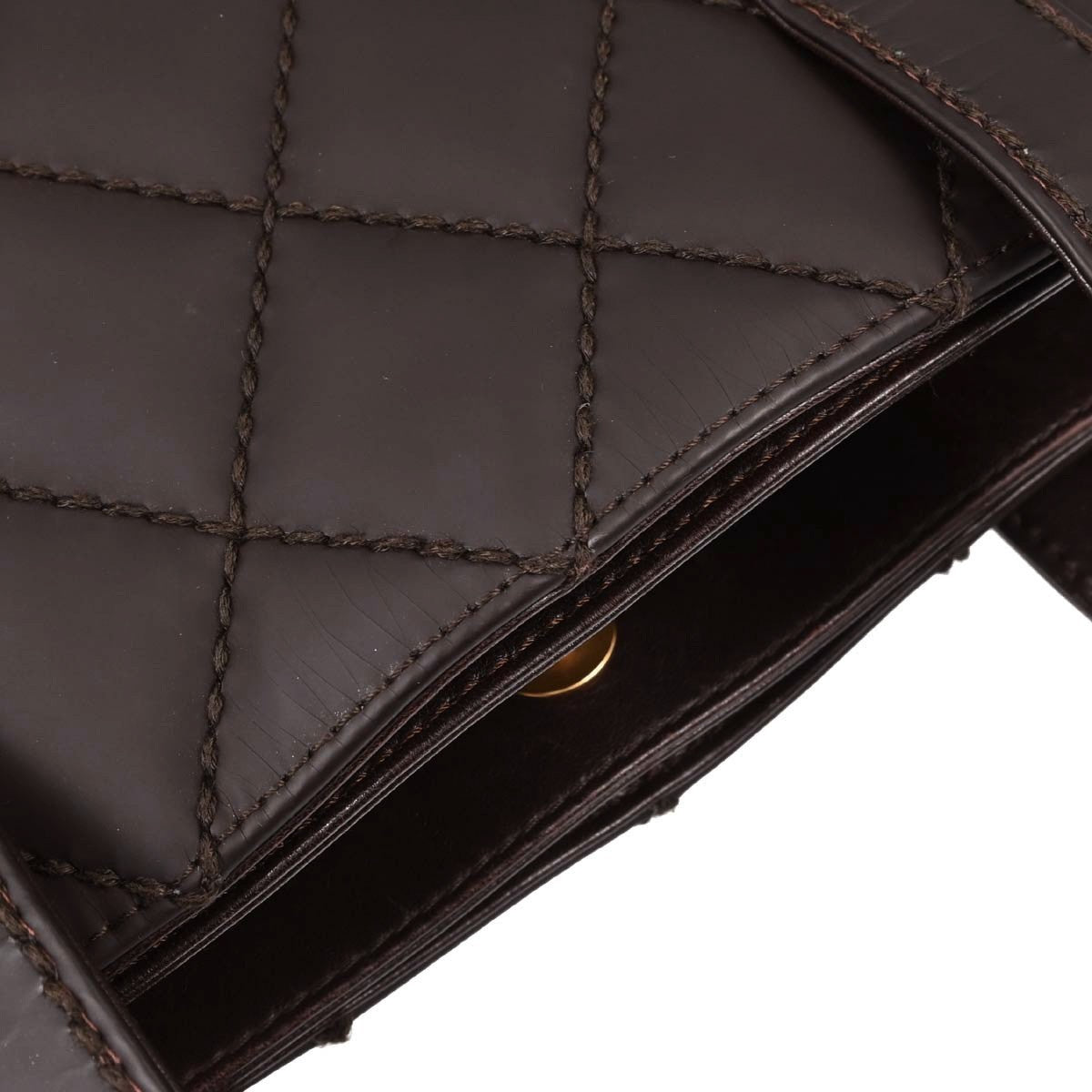 Chanel Surpique Quilted Leather Brown Leather Tote Bag Bag (Pre-Owned)