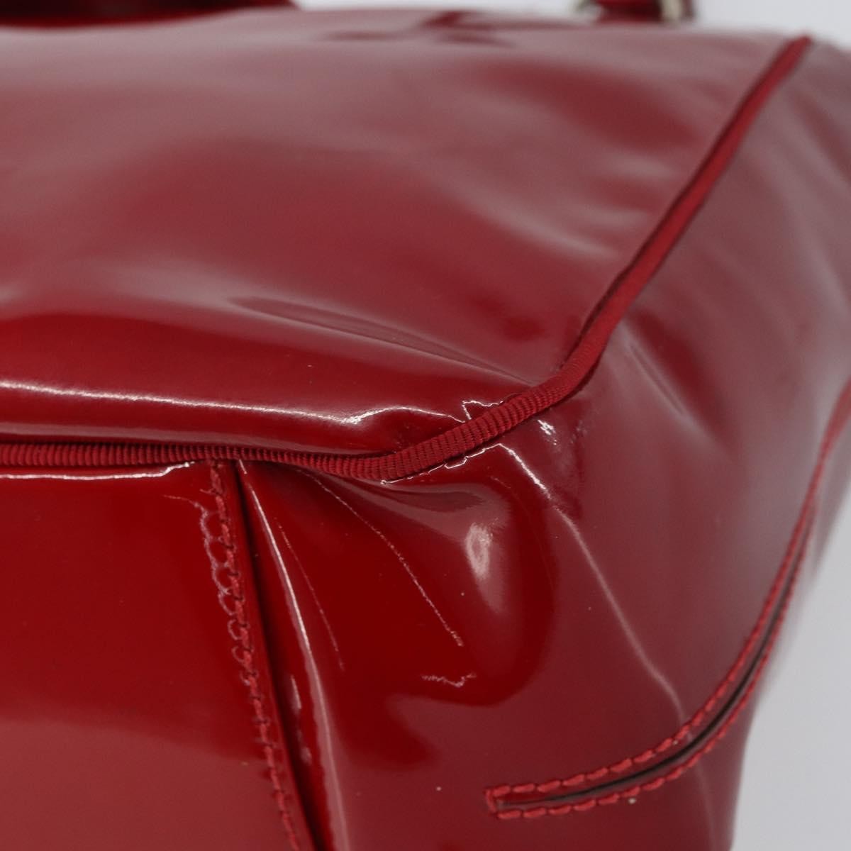 Salvatore Ferragamo Vintage Patent Leather Red Patent_Leather Tote Bag Bag (Pre-Owned)