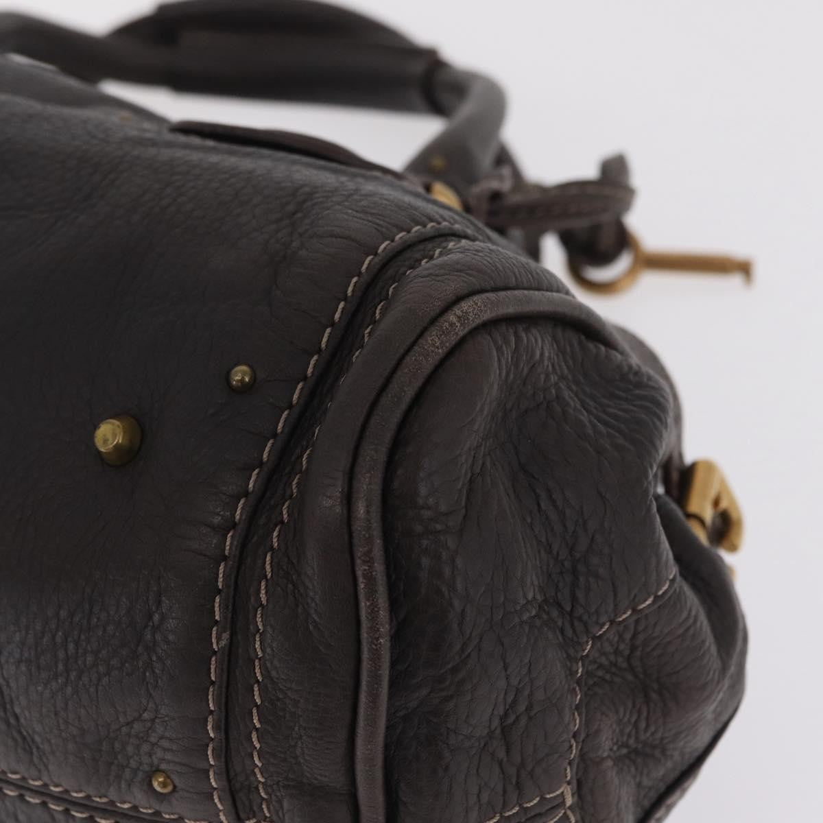Chloe Paddington Lock Leather Brown Leather Handbag (Pre-Owned)