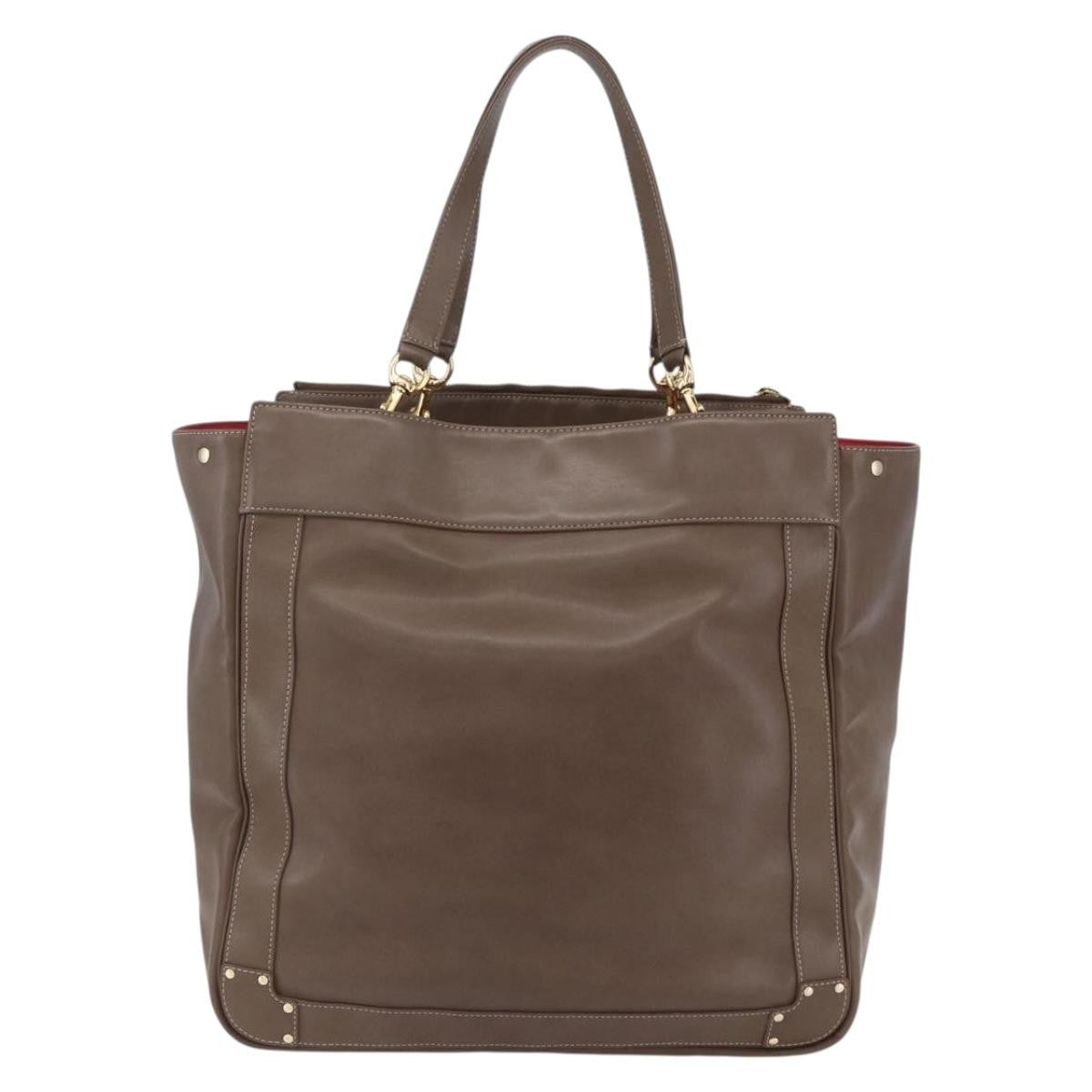 Chloe Eden Leather Brown Leather Tote Bag Bag (Pre-Owned)