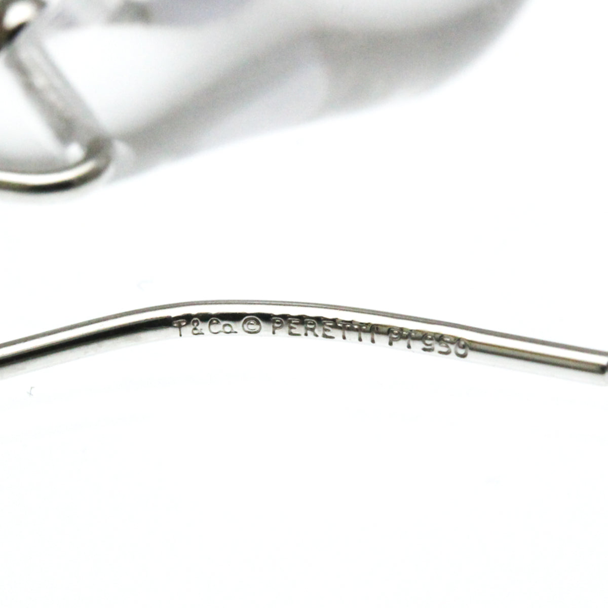 Tiffany & Co. Elsa Peretti Teardrop Platinum With Crystal Silver Platinum Earrings Jewelry (Pre-Owned)