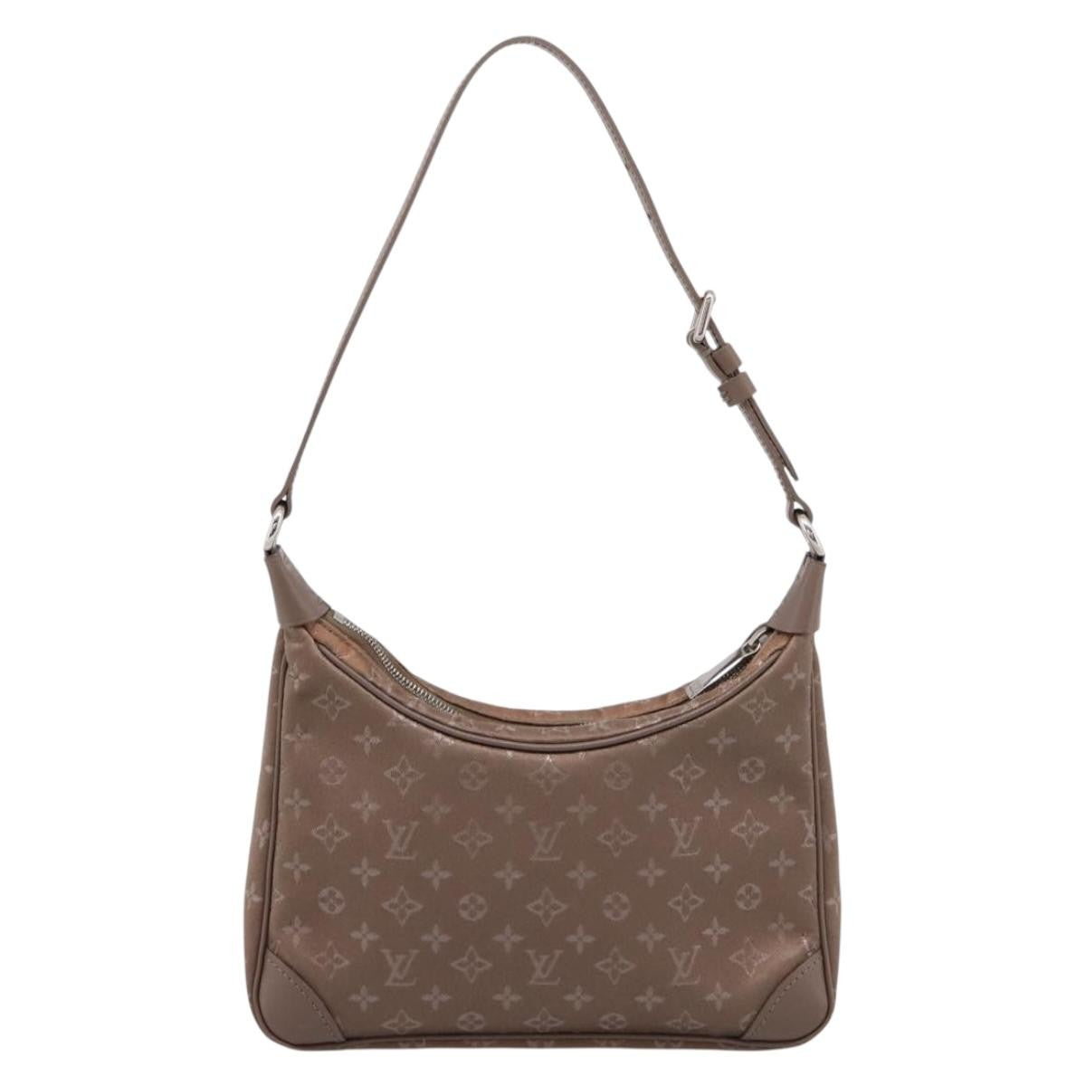 Louis Vuitton Boulogne Monogram Satin Beige Canvas Handbag (Pre-Owned)