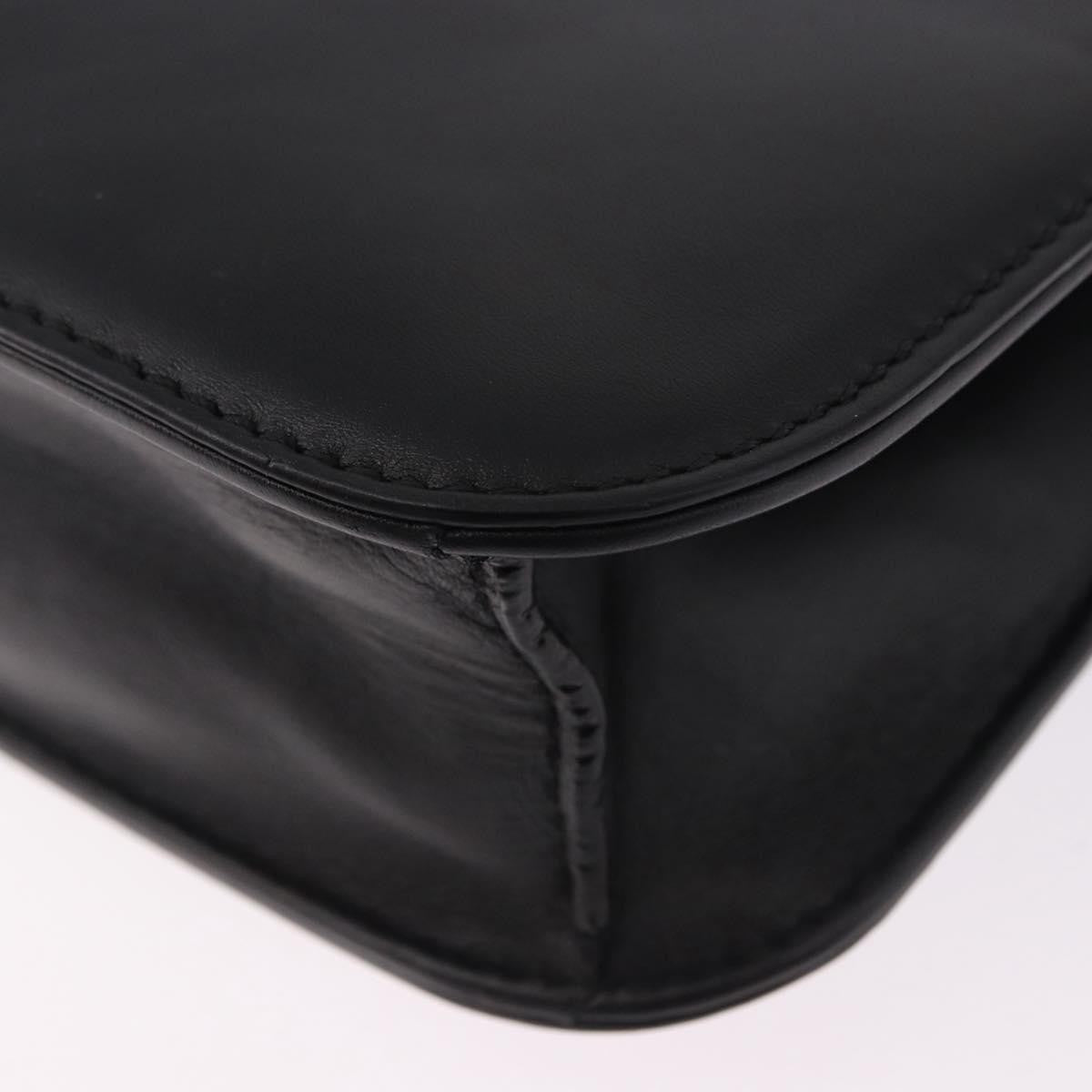 Valentino Garavani Glam Lock Leather Black Leather Shoulder Bag Bag (Pre-Owned)