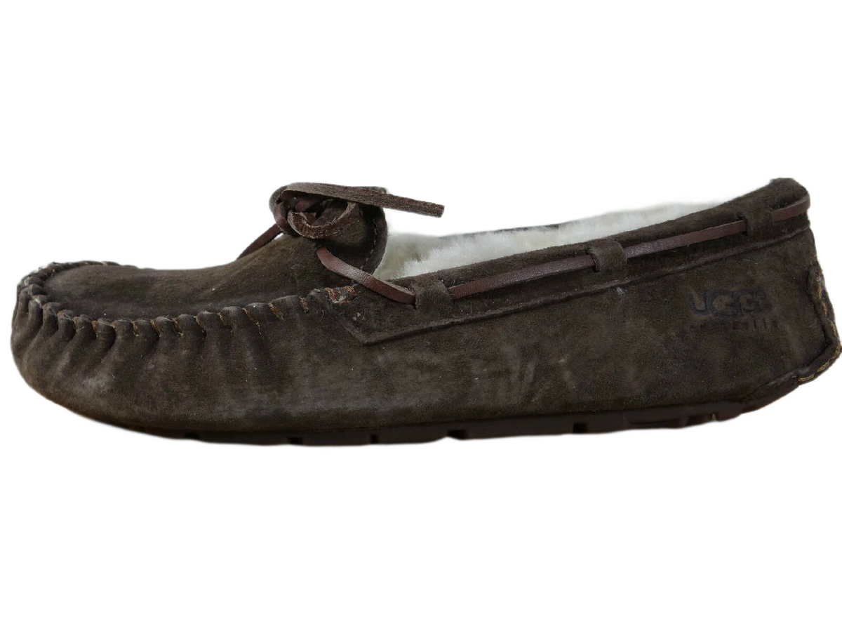 UGG Brown Suede Shearling-Lined Moccasin Slippers Ankle Moccasin UGG Slippers for Comfort & Style | UGG Direct main image 2