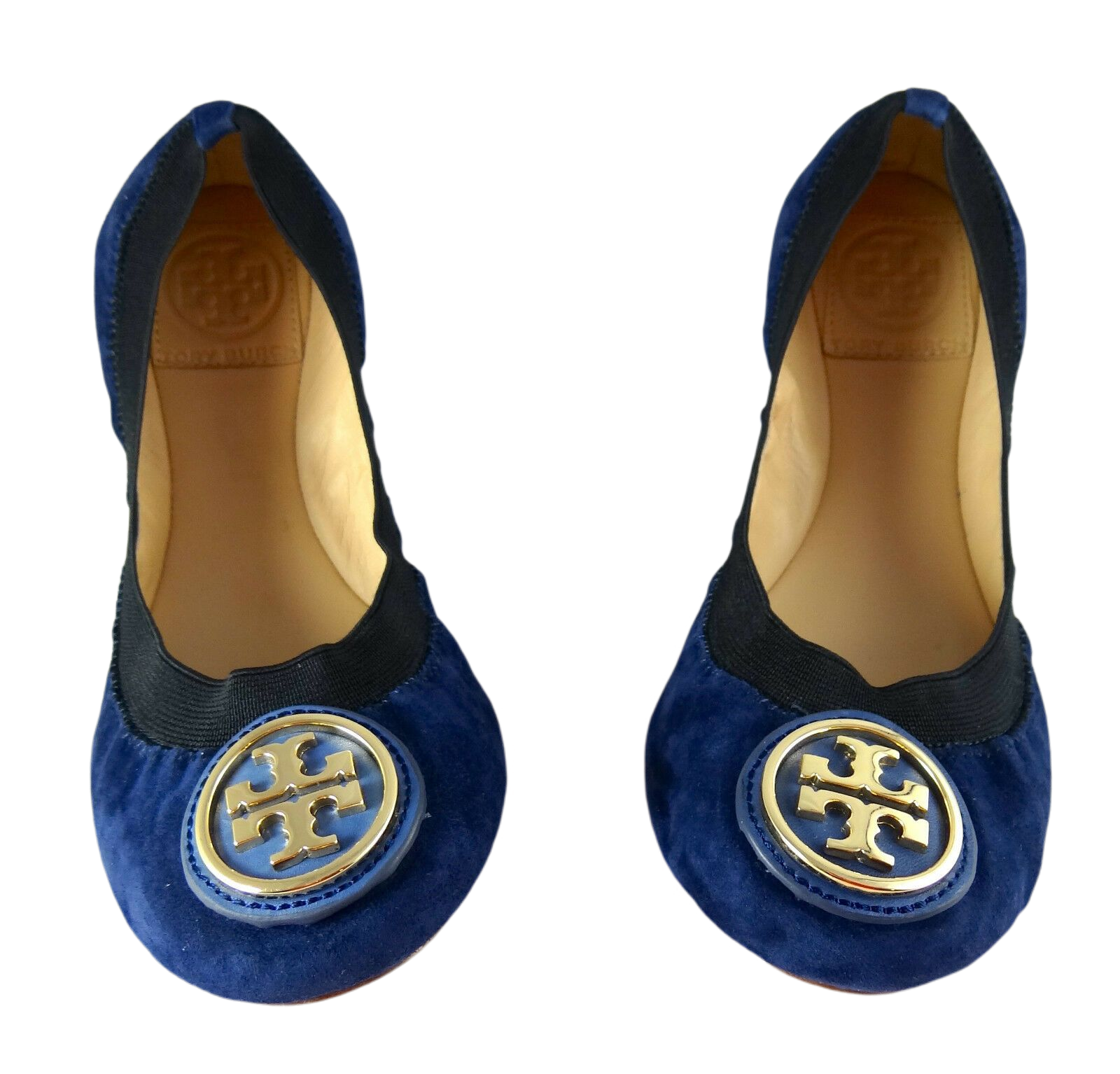 Tory Burch Caroline Ballet Clare Blue Suede Flats Shoes