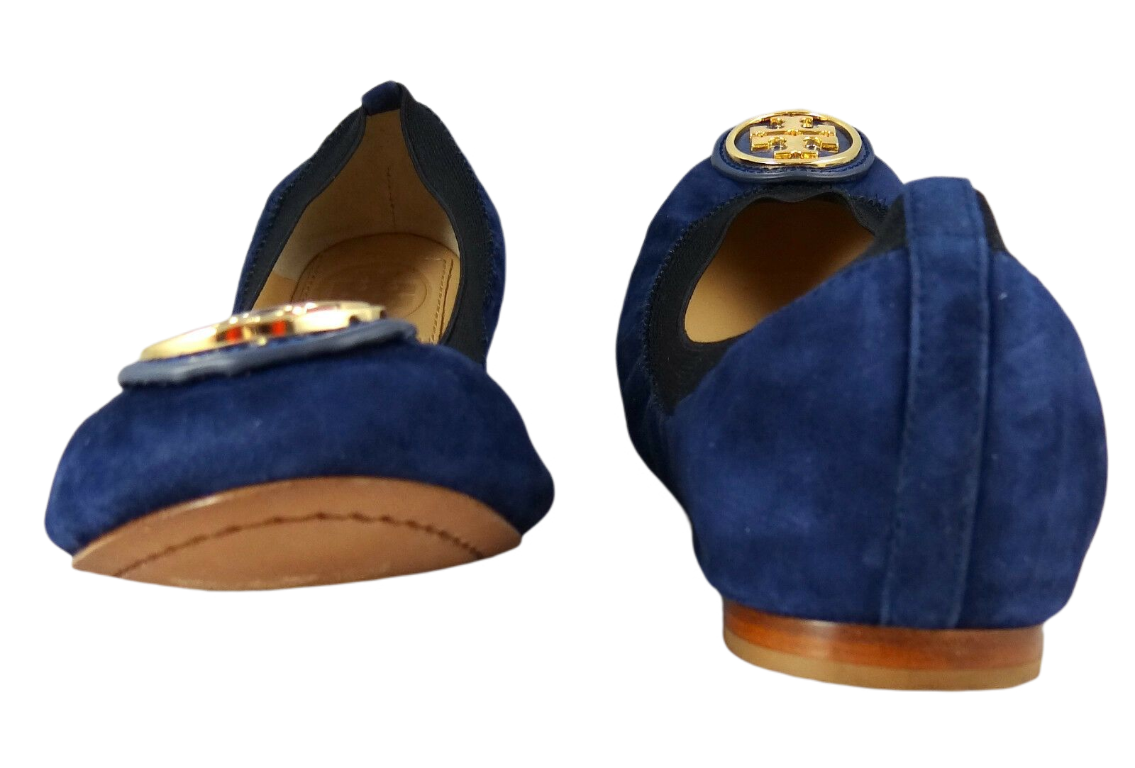 Tory Burch Caroline Ballet Clare Blue Suede Flats Shoes