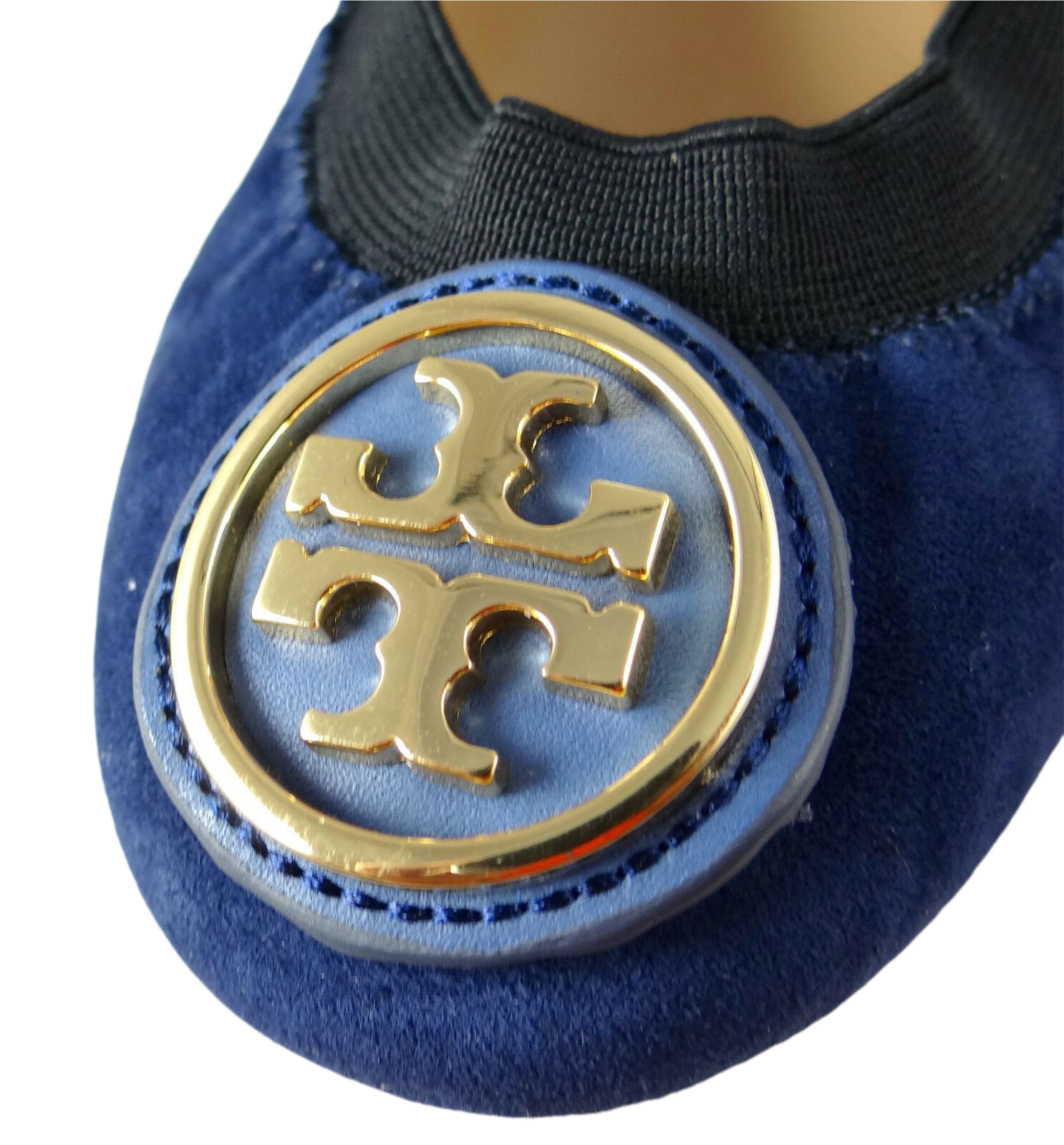 Tory Burch Caroline Ballet Clare Blue Suede Flats Shoes