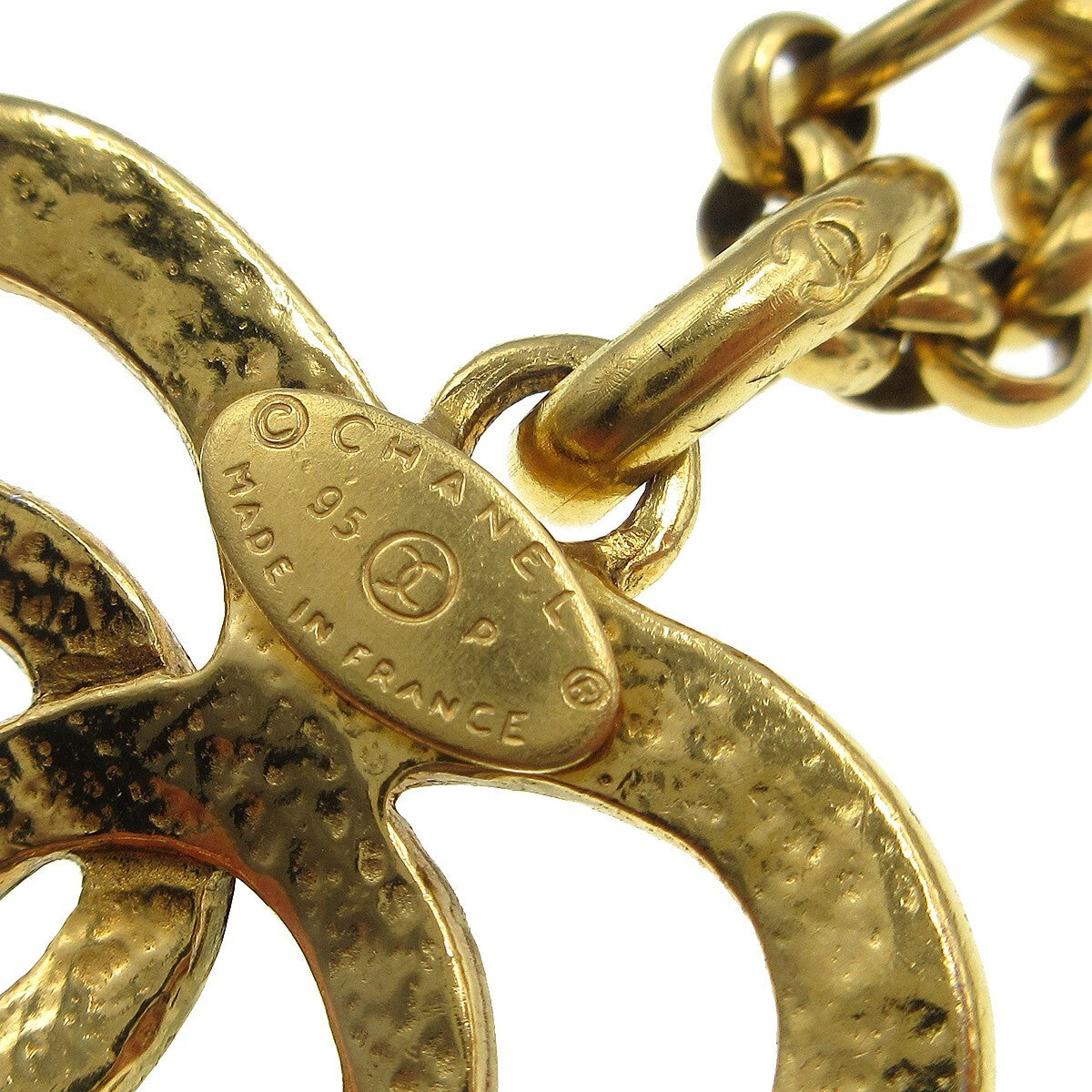 Chanel Cc Heart Pendant Metal Gold Gold_Plated Necklace Jewelry (Pre-Owned)