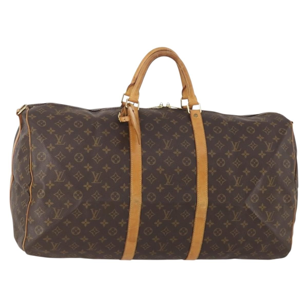 Louis Vuitton Keepall Bandouliere Monogram Canvas Brown Canvas Travel Bag Bag (Pre-Owned)