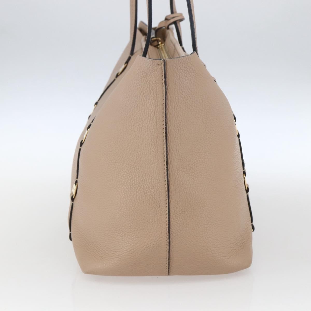 Salvatore Ferragamo Vala Tote Leather Beige Leather Tote Bag Bag (Pre-Owned)