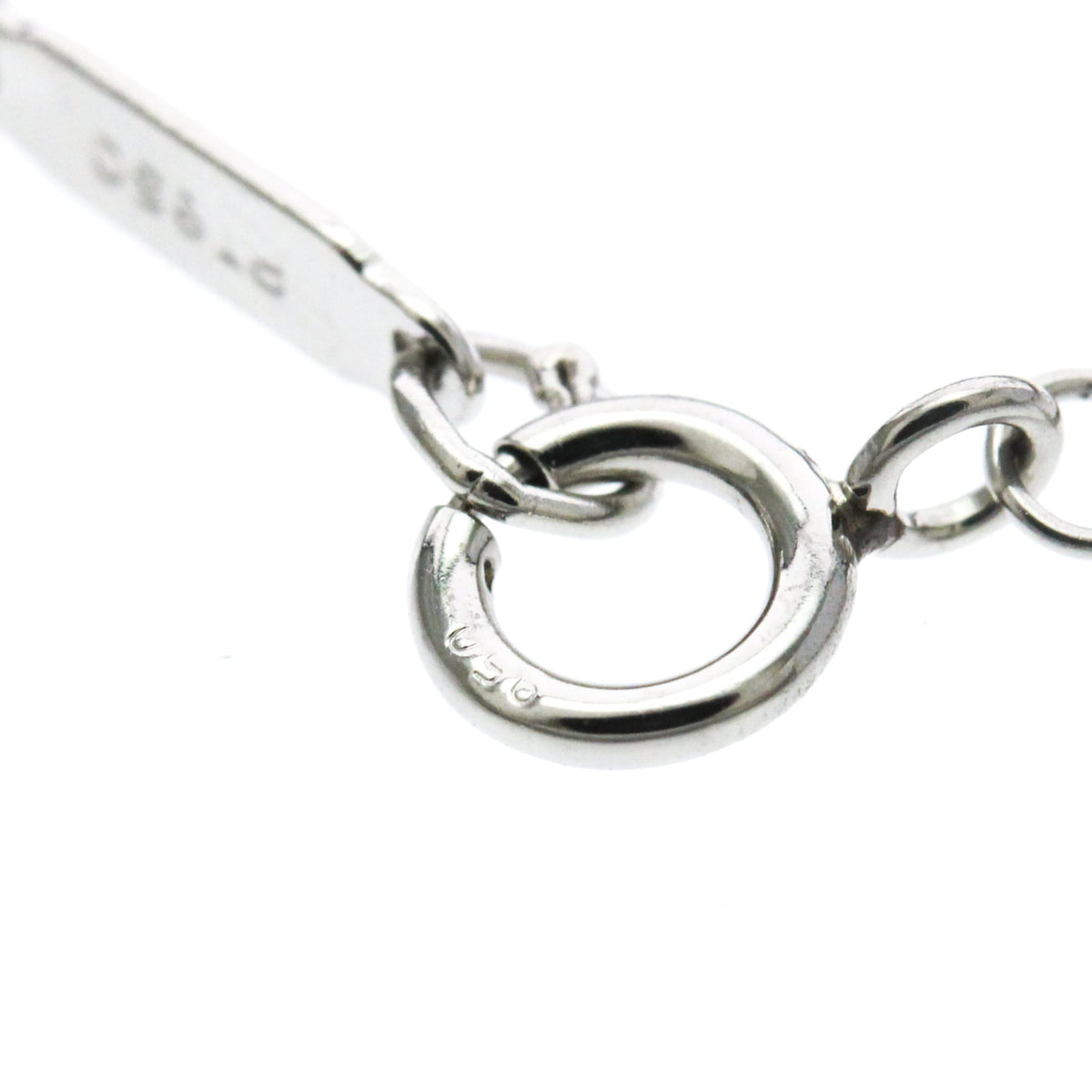 Tiffany & Co. Solitaire Pendant Platinum With Emerald Cut Diamond Silver Platinum Necklace Jewelry (Pre-Owned)