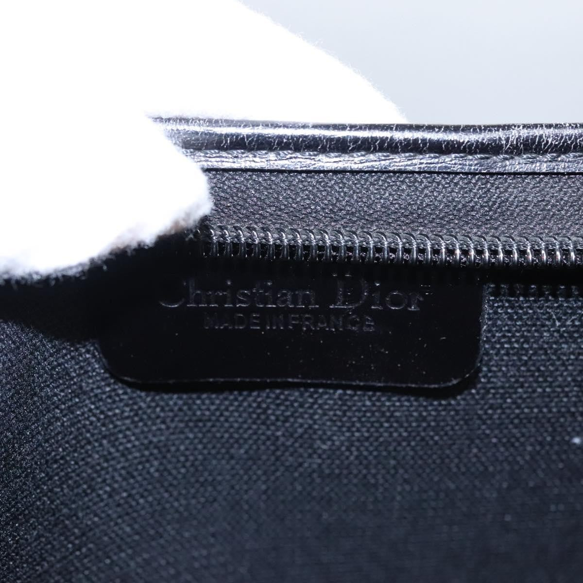 Christian Dior Vintage Honeycomb Zip Coated Canvas Black Canvas Clutche & Pouche Bag (Pre-Owned)
