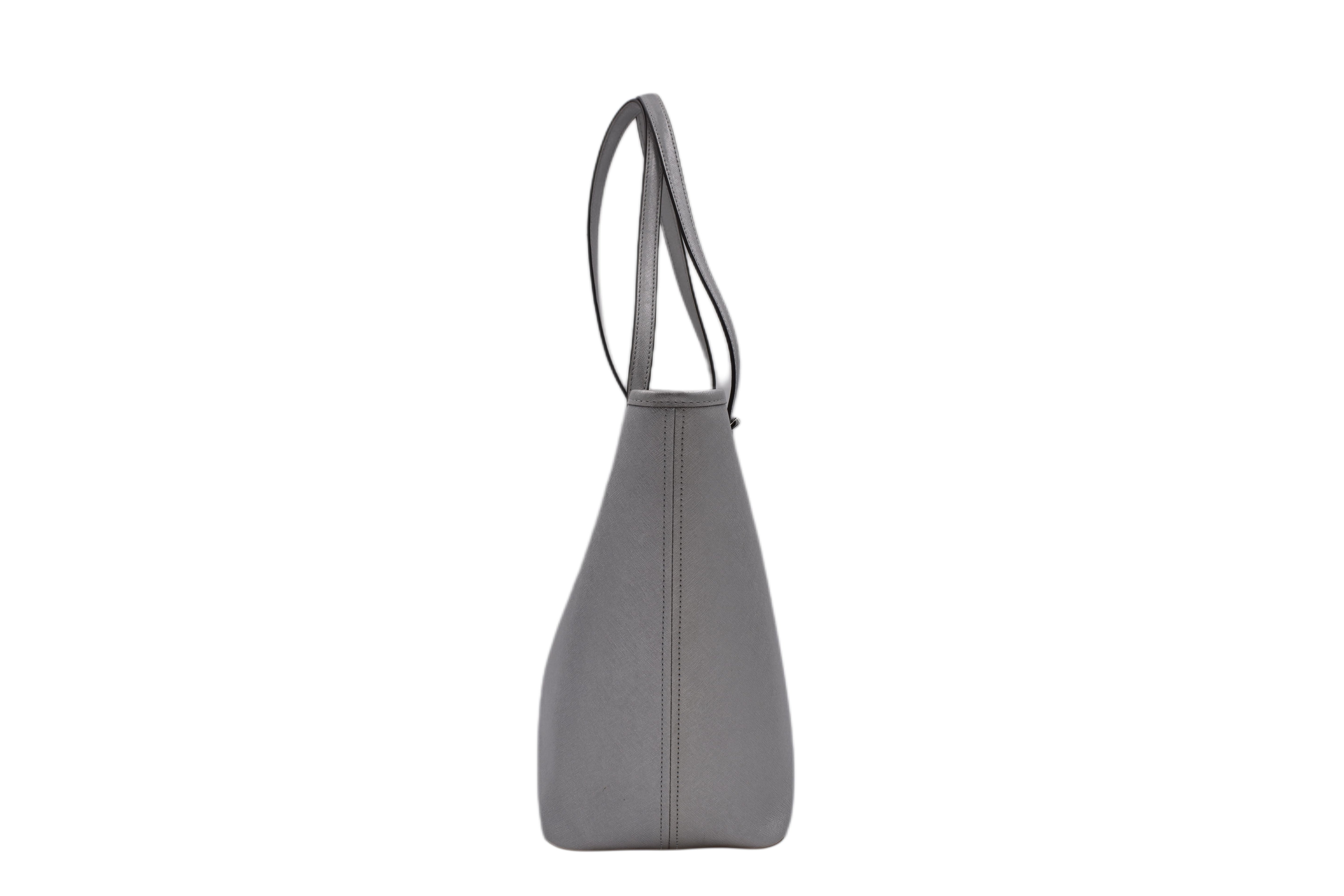 Michael Kors Jet Set Travel Silver Medium Top-Zip Tote Bag (Pre-Owned)