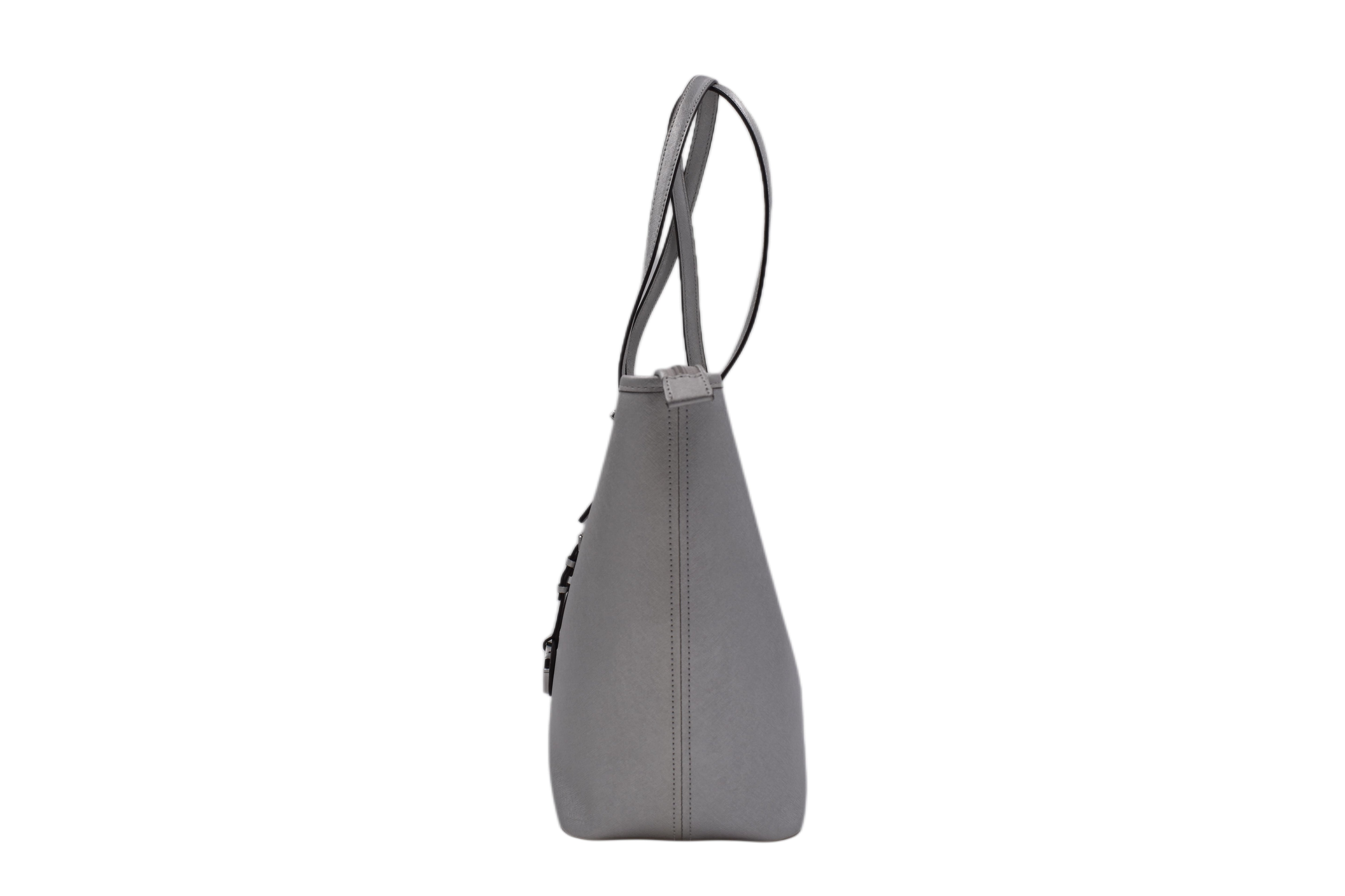 Michael Kors Jet Set Travel Silver Medium Top-Zip Tote Bag