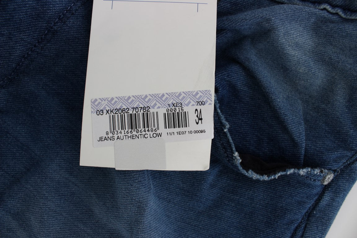 Acht Blue Wash Denim Cotton Stretch Slim Fit Men's Jeans