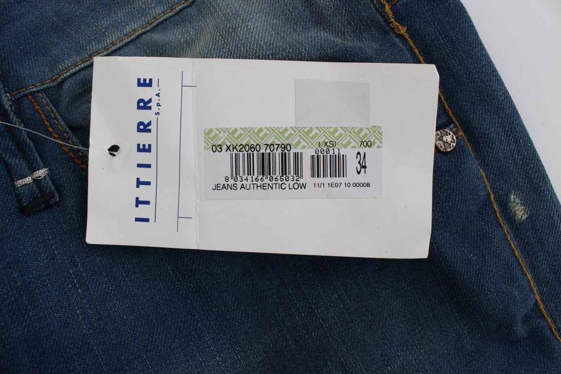 Acht Blue Wash Denim Cotton Stretch Baggy Fit Men's Jeans