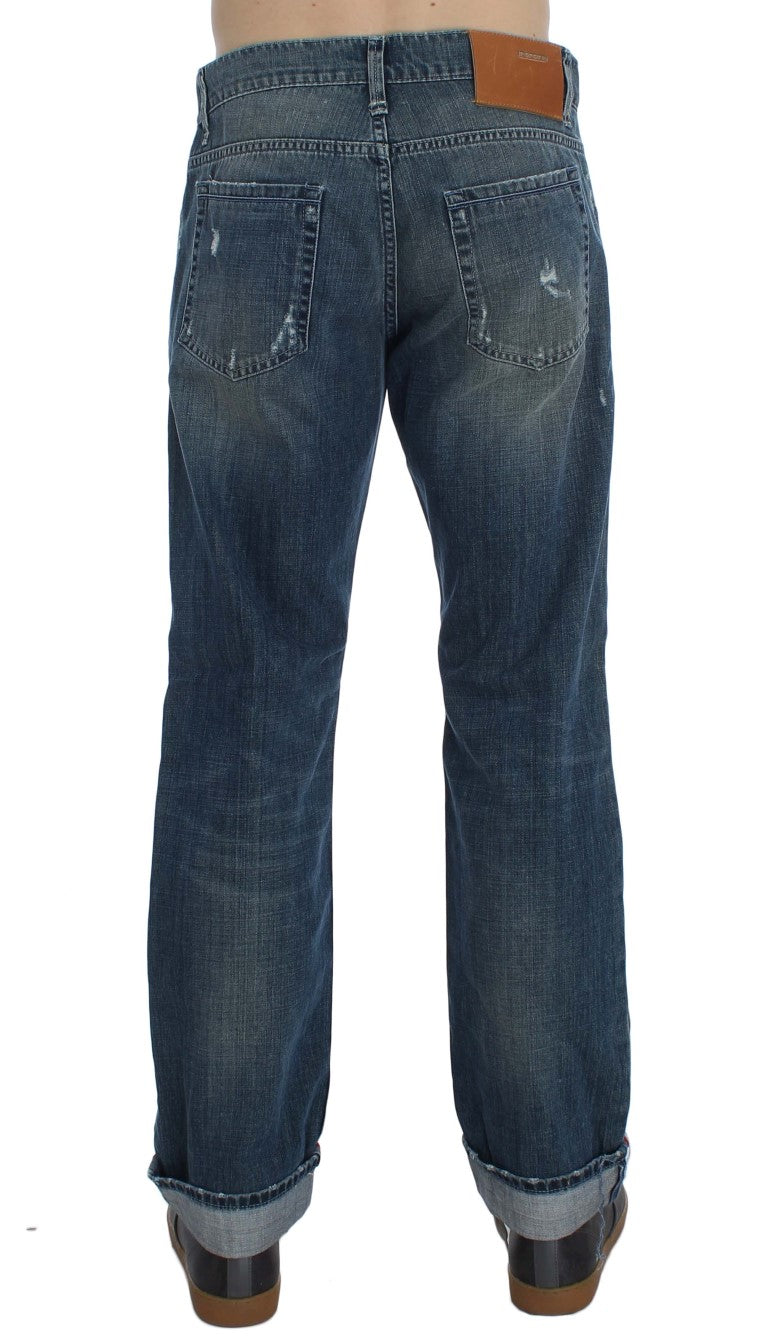 Acht Blue Wash Cotton Denim Regular Fit Men's Jeans