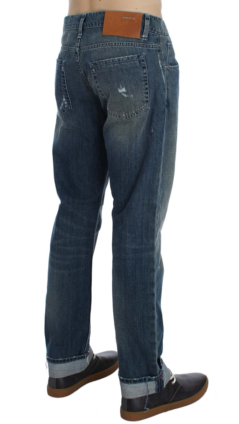 Acht Blue Wash Cotton Denim Regular Fit Men's Jeans