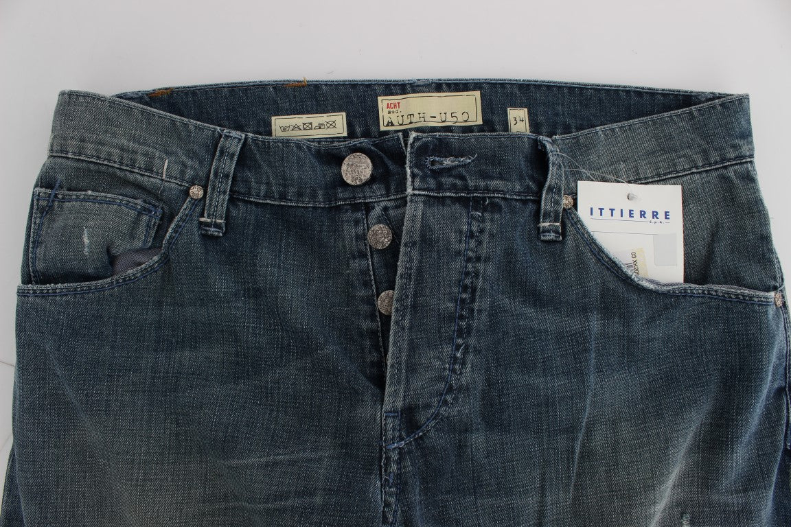 Acht Blue Wash Cotton Denim Regular Fit Men's Jeans