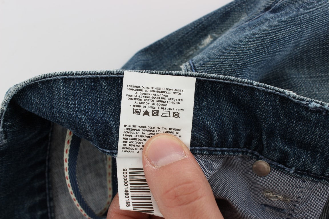 Acht Blue Wash Cotton Denim Regular Fit Men's Jeans