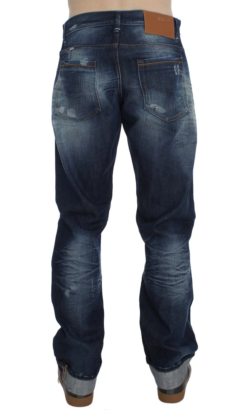 Acht Blue Wash Cotton Denim Regular Fit Men's Jeans
