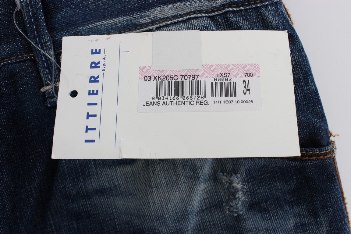Acht Blue Wash Cotton Denim Regular Fit Men's Jeans