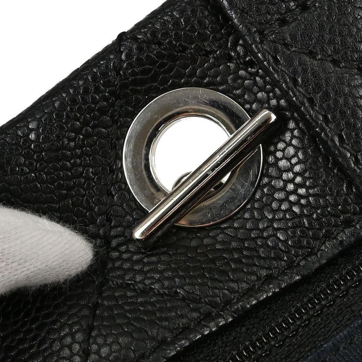 Chanel Timeless Cc Charm Quilted Caviar Black Leather Tote Bag Bag (Pre-Owned)